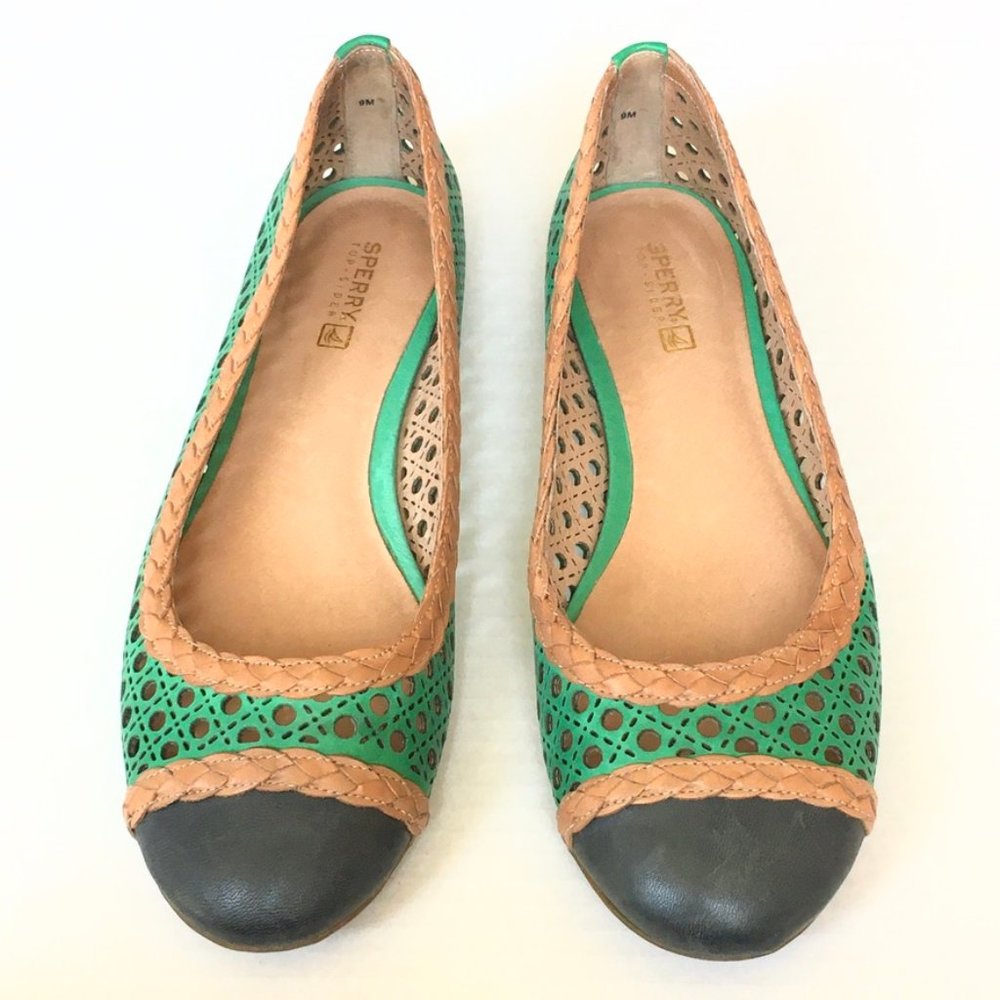 Sperry Top Sider Perforated Leather Ballet Flat 9